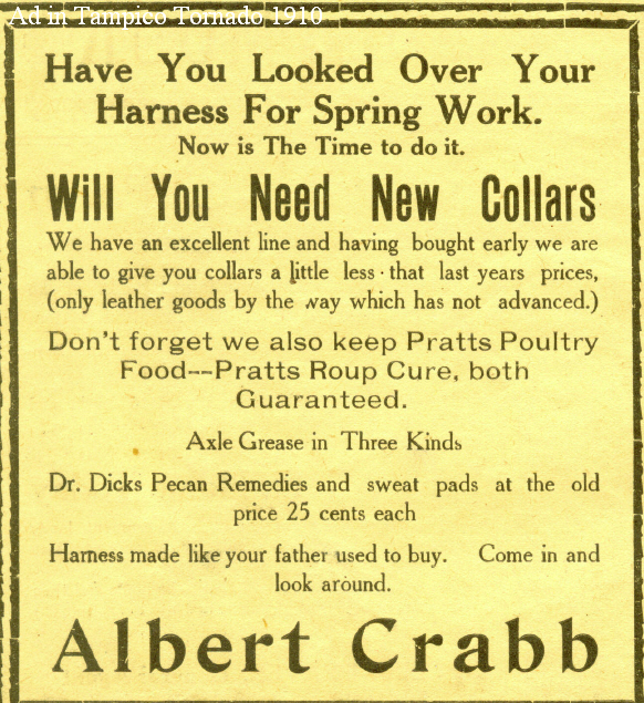 1910 Advertisement - Albert Crabb